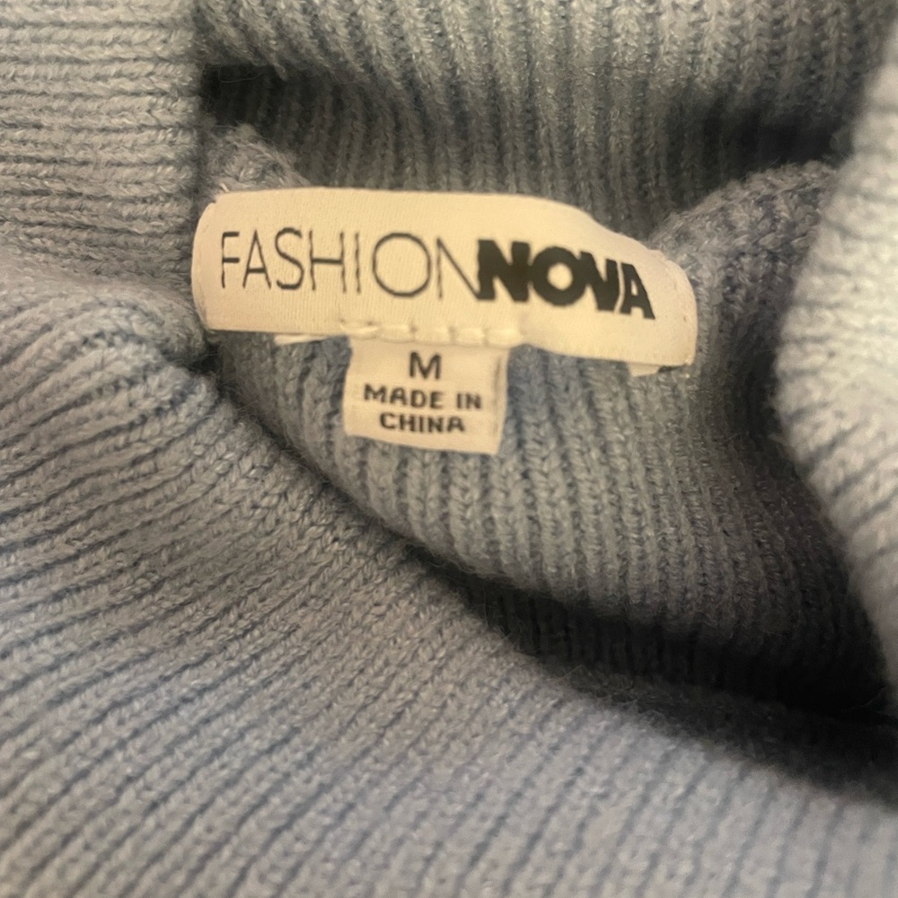 Fashion Nova Baby Blue Ribbed Knit Dress - Picture 4 of 4
